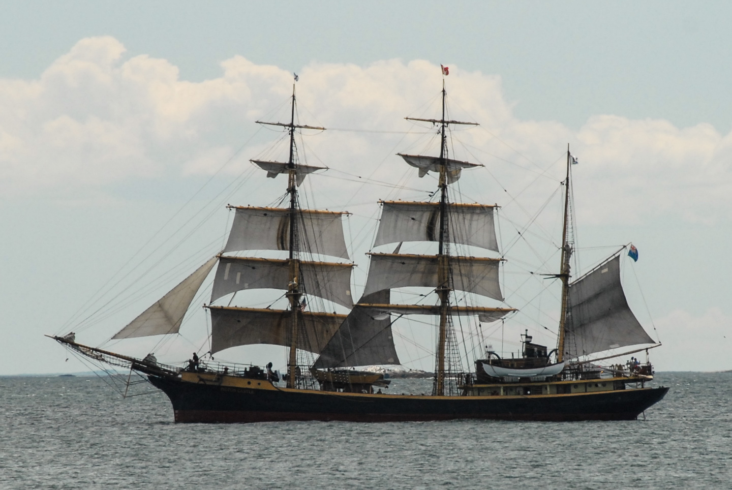 Tall ship with full sails