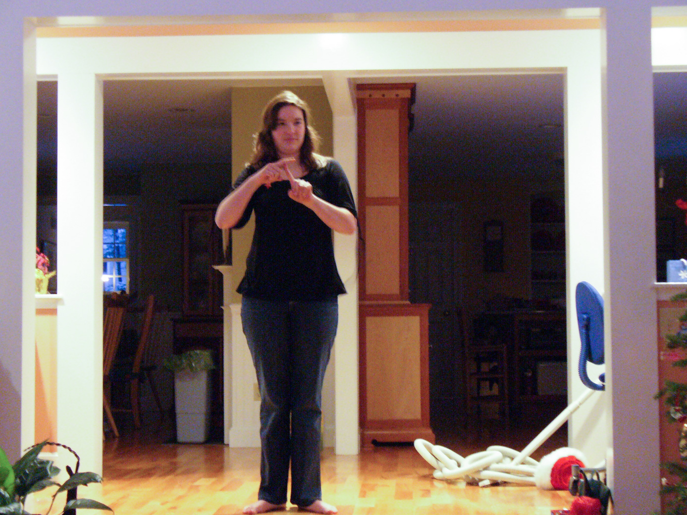Emily playing charades