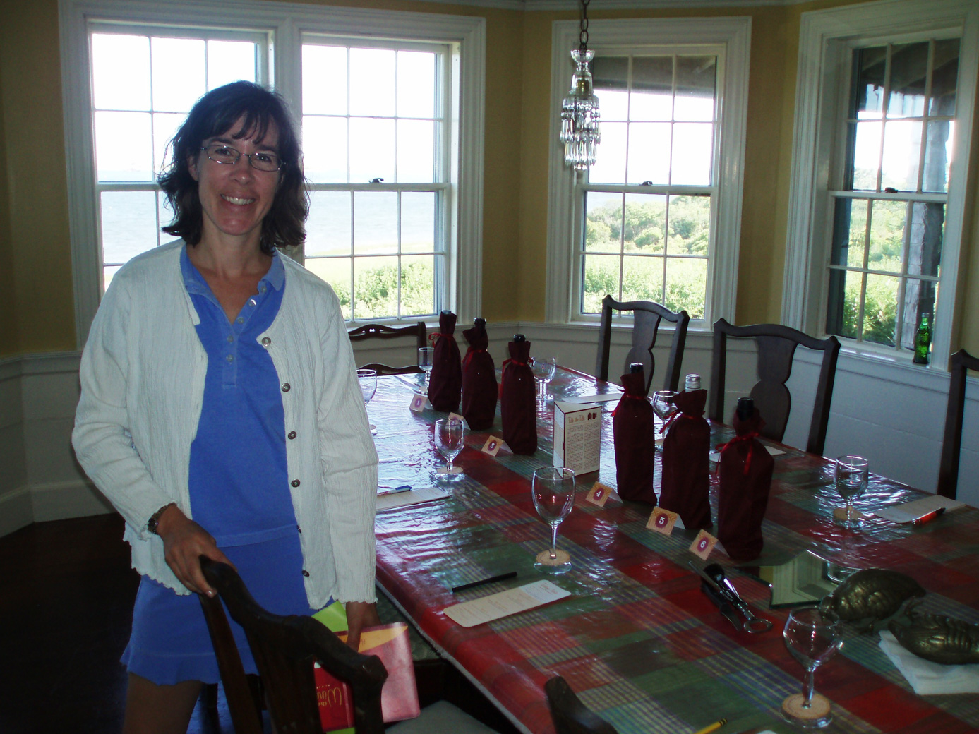 Kelly with wine bottles