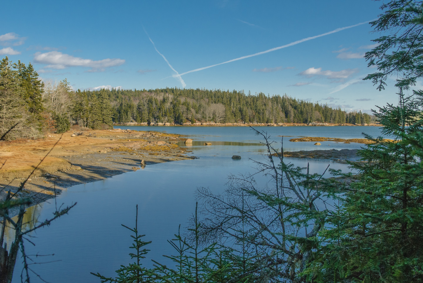 Photo of bay, taken at Edgar Tennis Preserve on Deer Isle