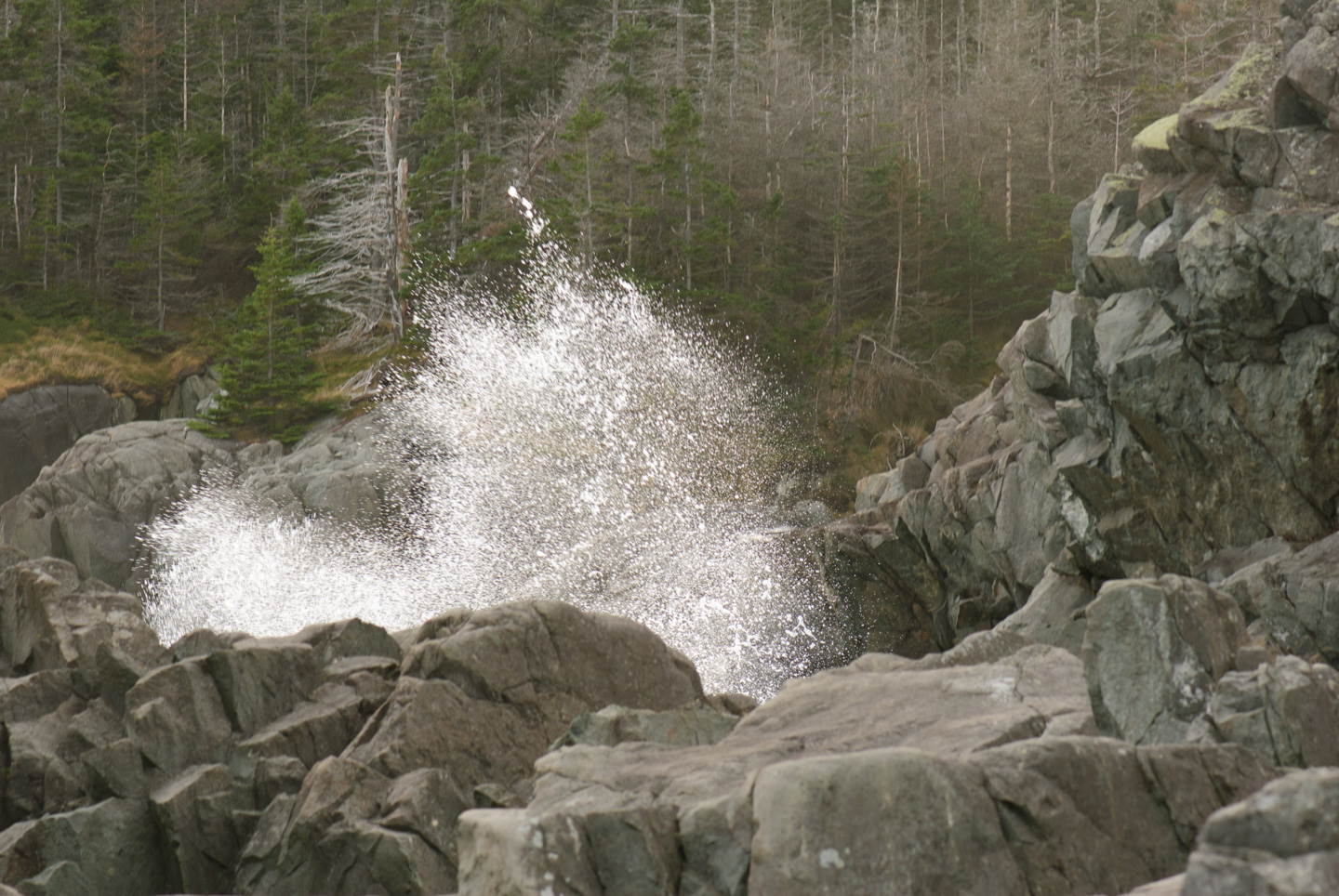 Ocean waves spraying