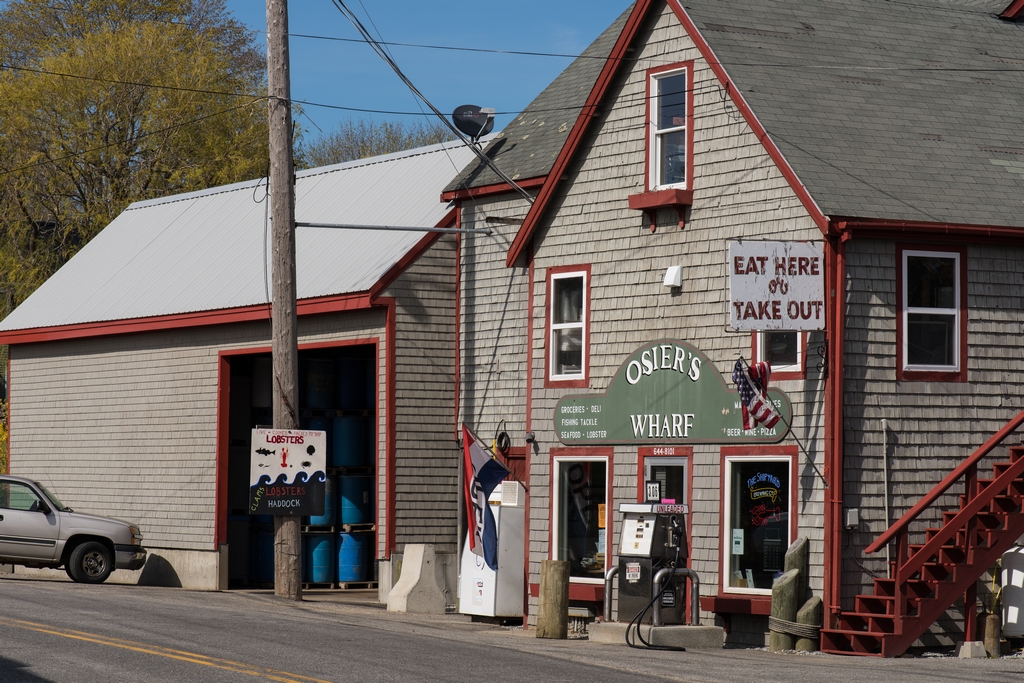 Small store with gas pump in front