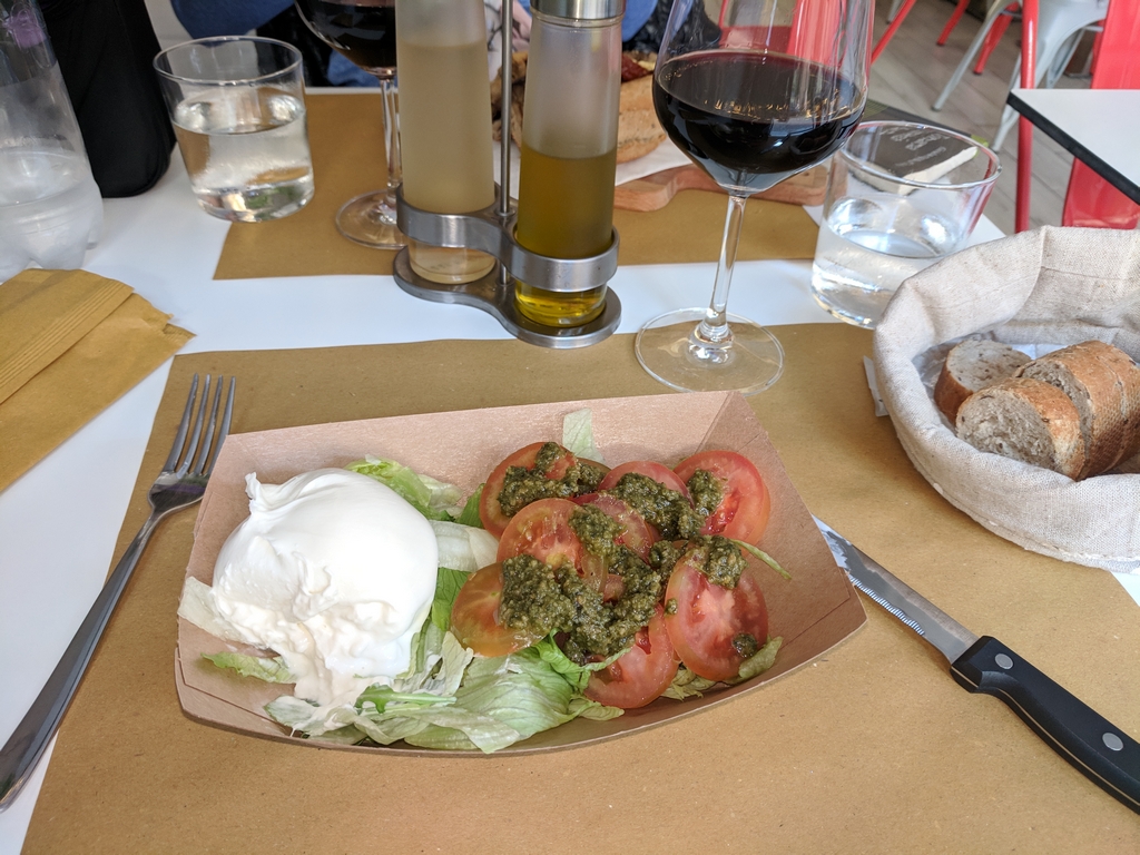 Caprese salad with burrata cheese