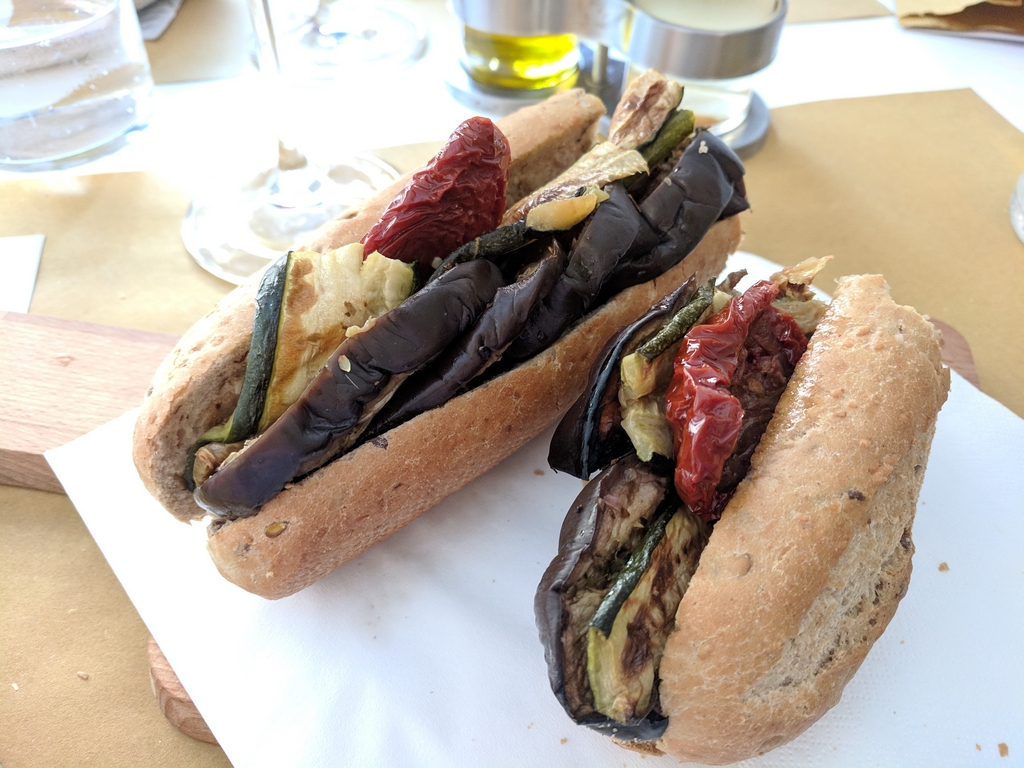 Grilled vegetable sandwich from the Baghetta Restaurant