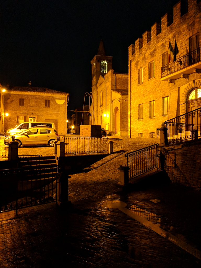 Sant'Angelo in Lizzola City Center at night