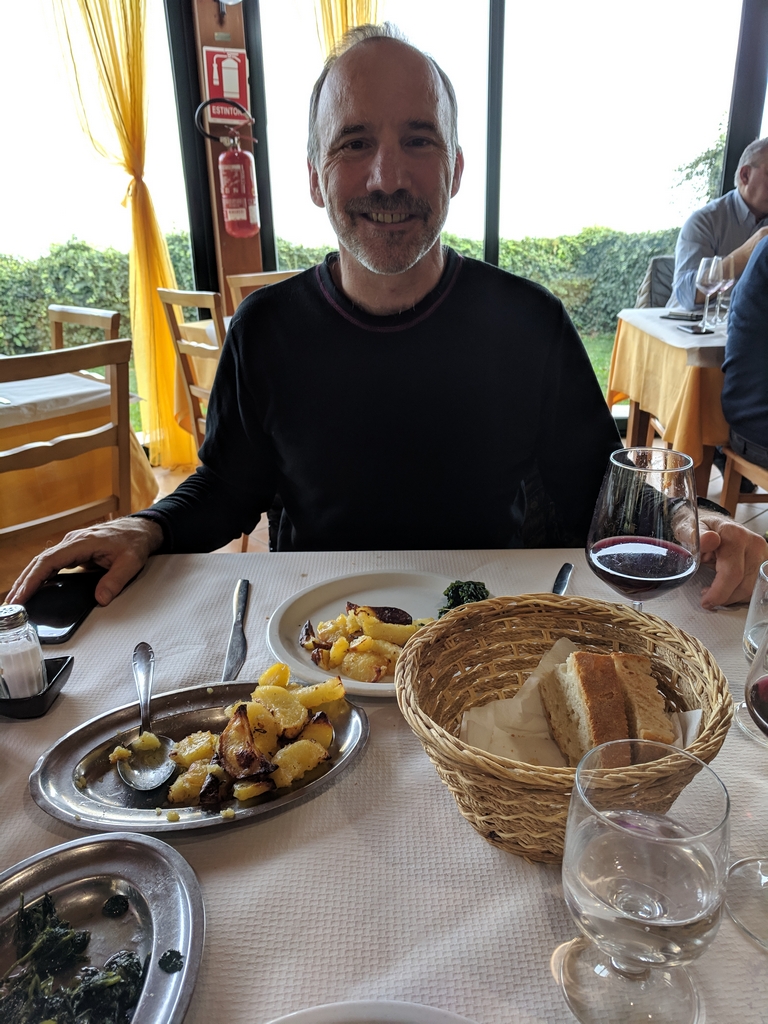 Paul at the restaurant in Sant'Angelo in Lizzola