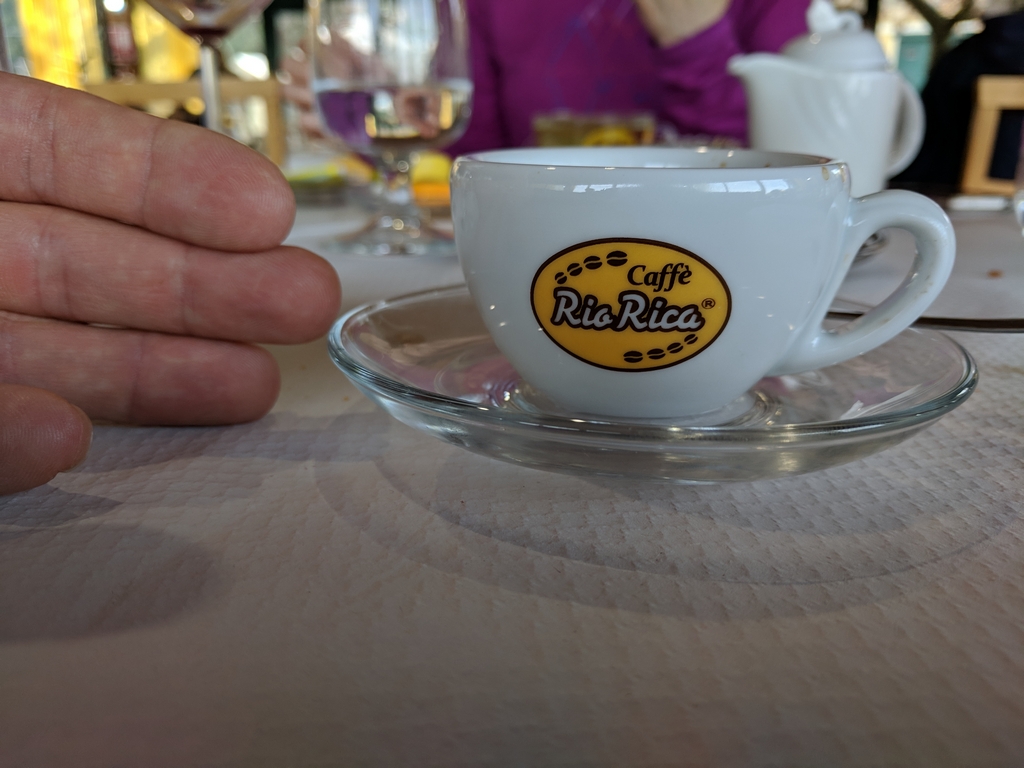 Espresso cup with Paul's fingers for size reference