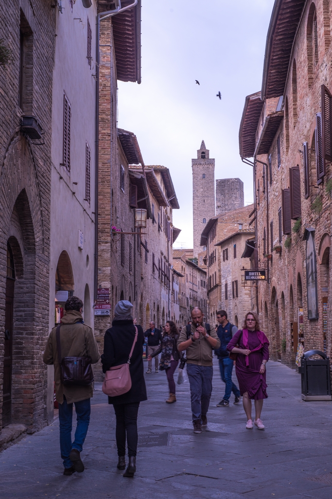 Many people in San Gimignano