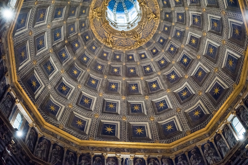 Interior of the dome inside the Duomo di Siena