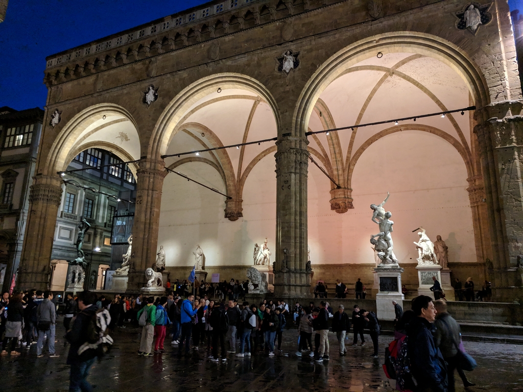Statue display in Florence