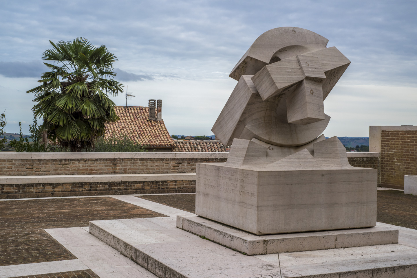 sculptor by Pomodoro in Orciano di Pesaro