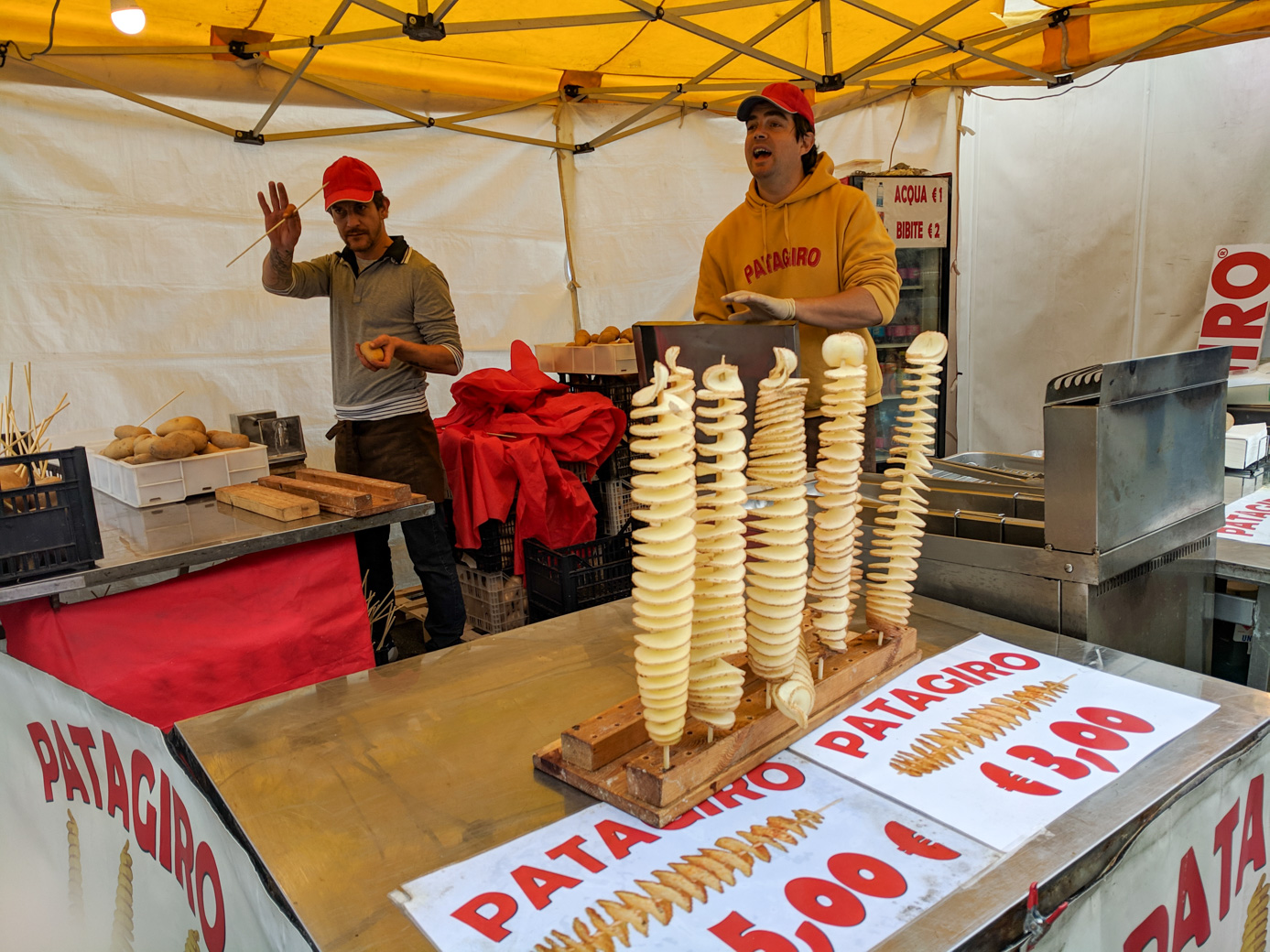 Potato spirals on a stick