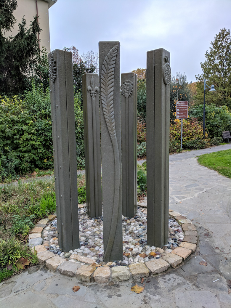 modern fountain in Santarcangelo