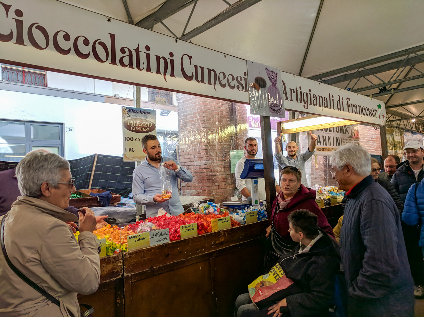 vendor selling wrapped chocolates