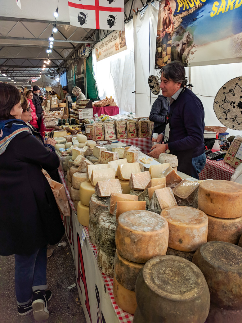one of the cheese vendors at the fair