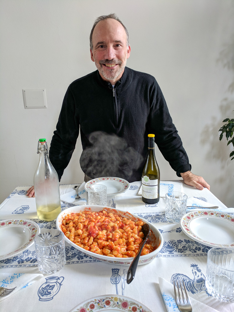 Paul with his gnocchi