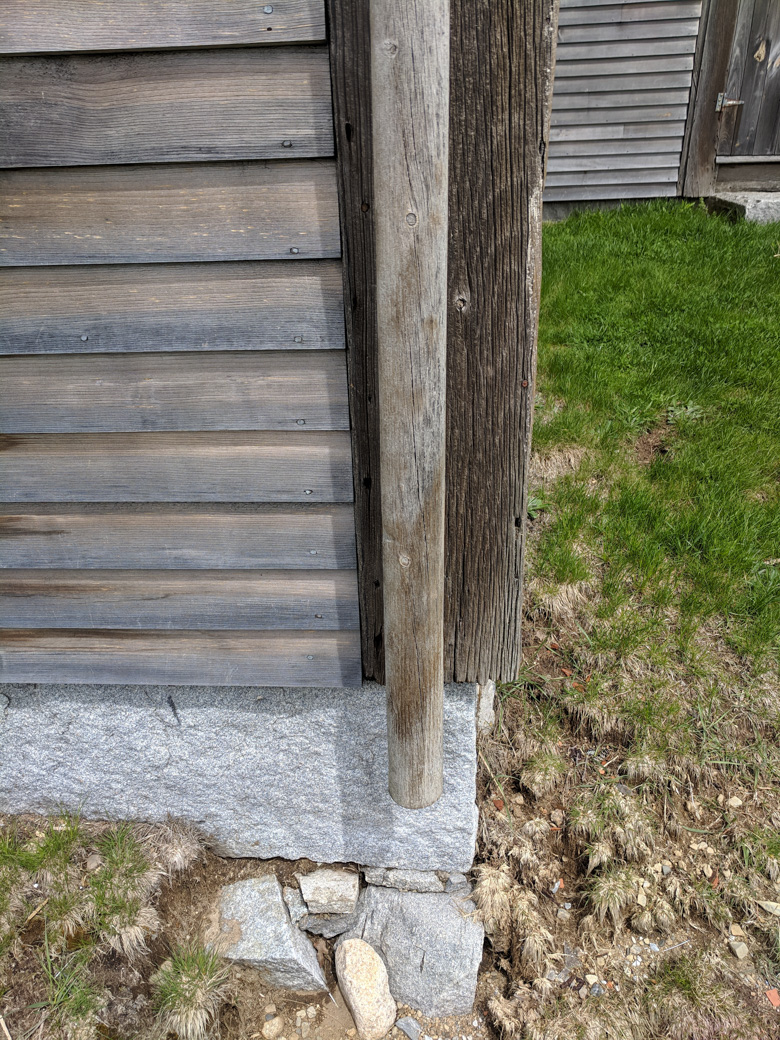 Olson house wooden downspout