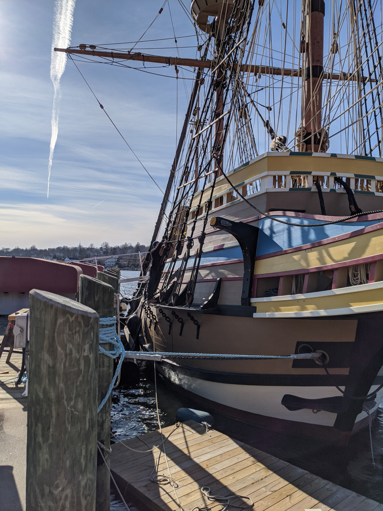 a restoration worker on the Mayflower II