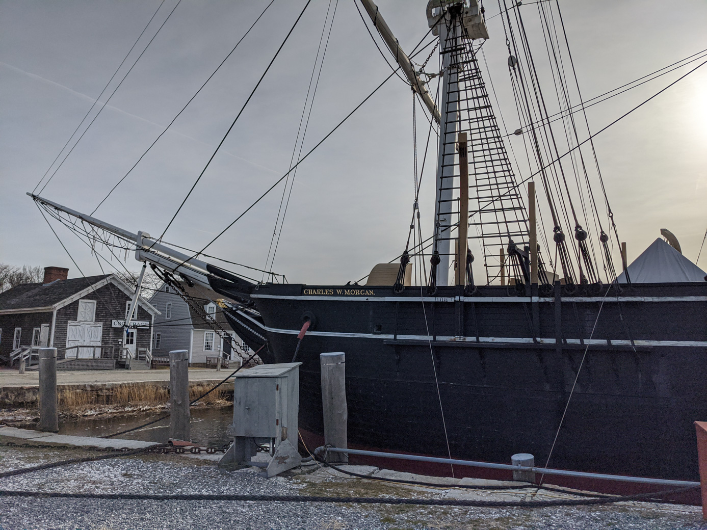 Charles W. Morgan Whaling Ship, in dock