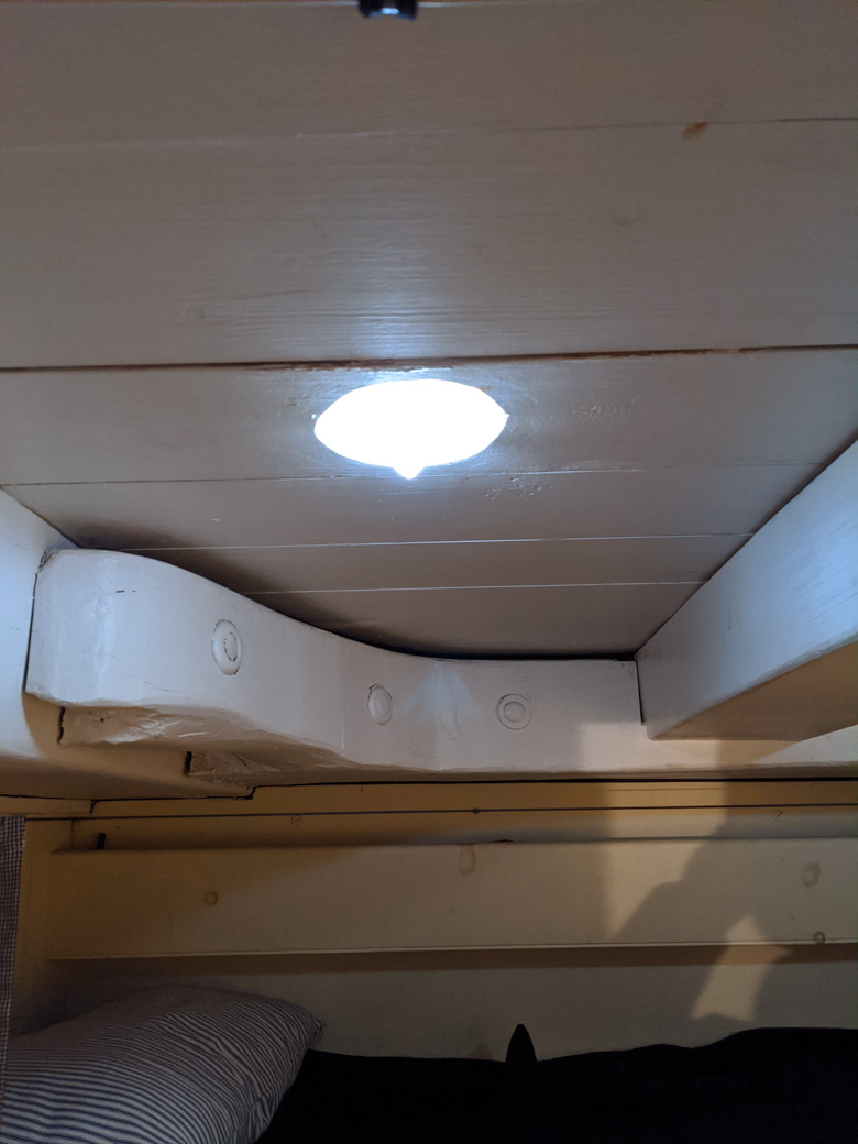 Lighting prism as seen below deck