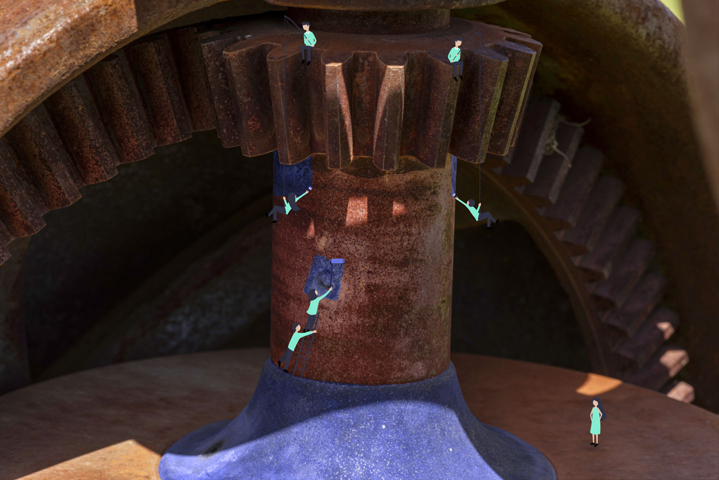 Tiny people painting