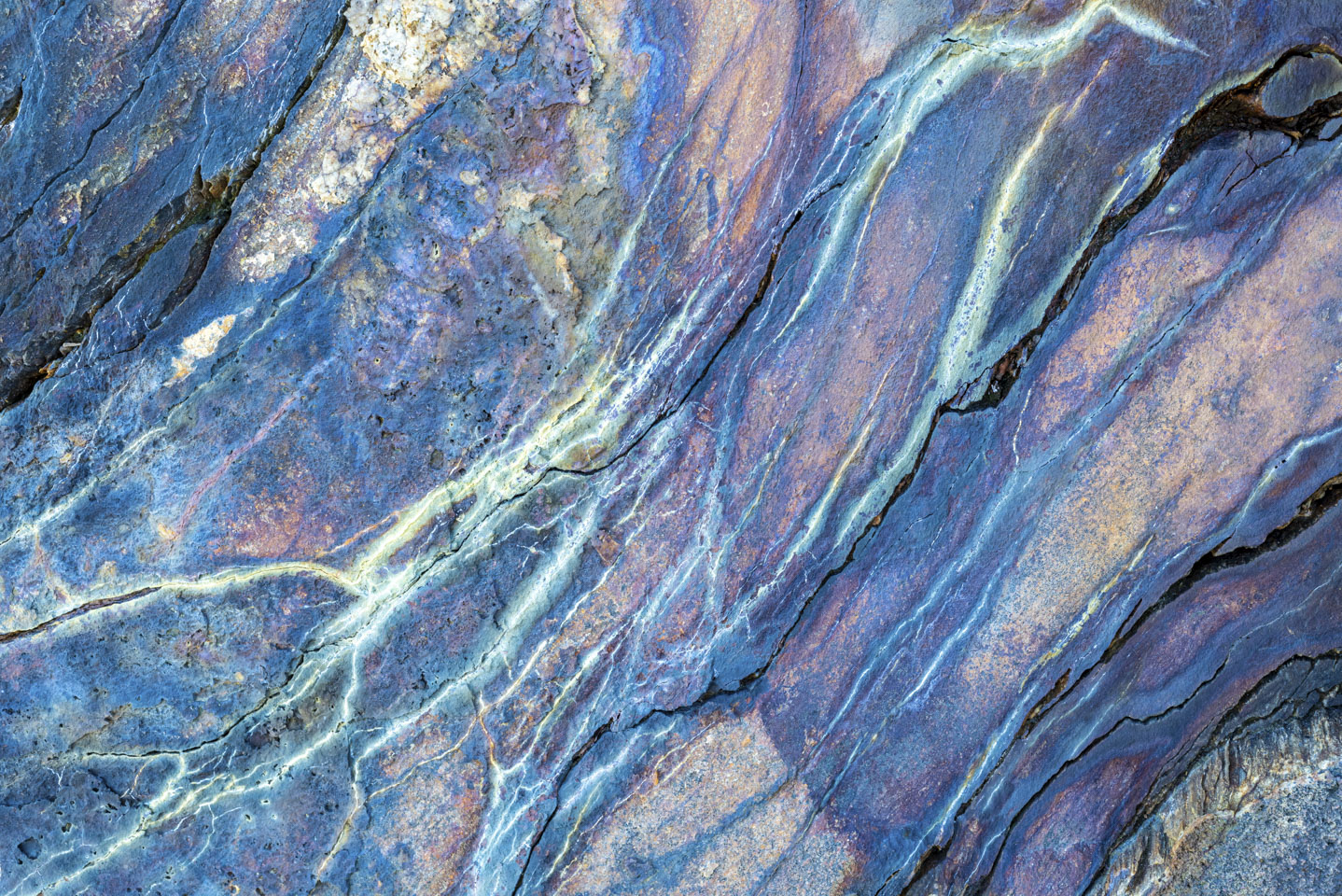 rock with purple, white, yellow, blue