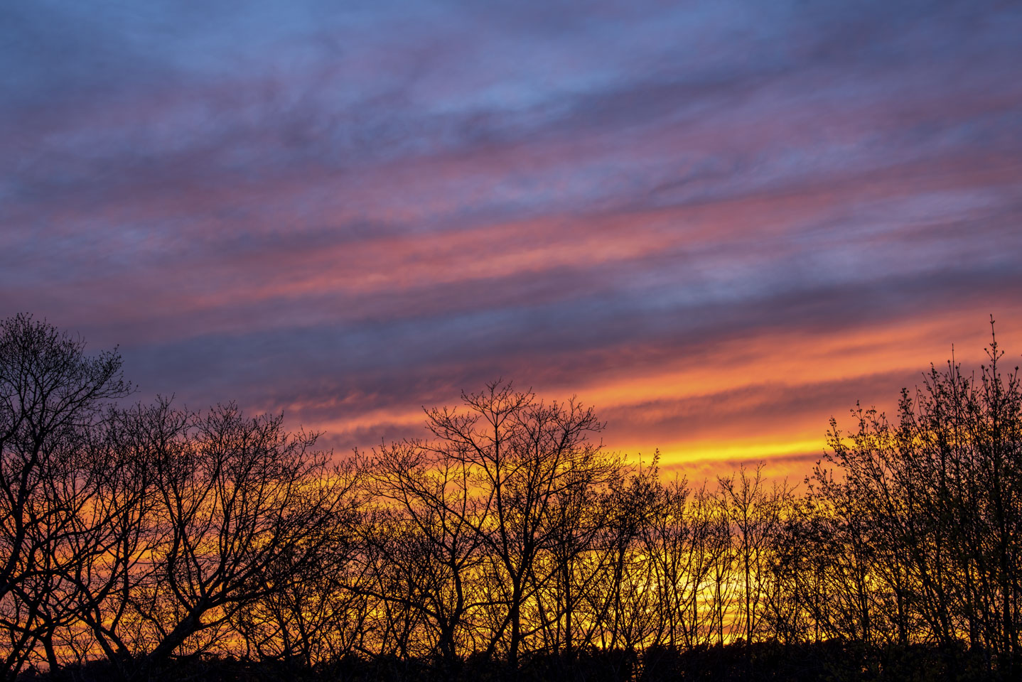 Sunset with many bright colors