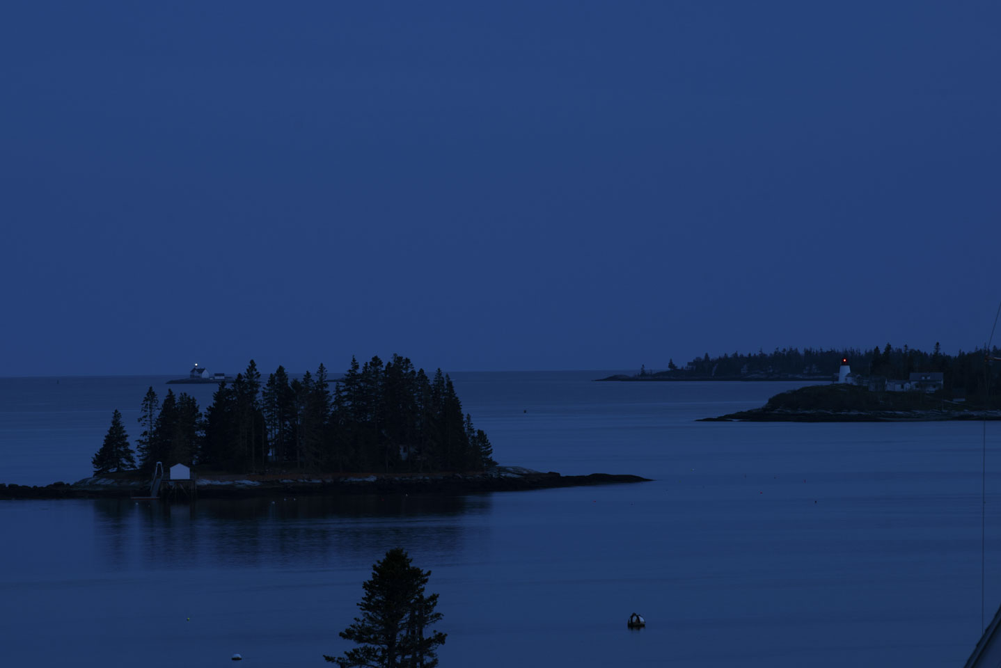 Burnt Island Light and Cuckolds viewed from Topside Inn