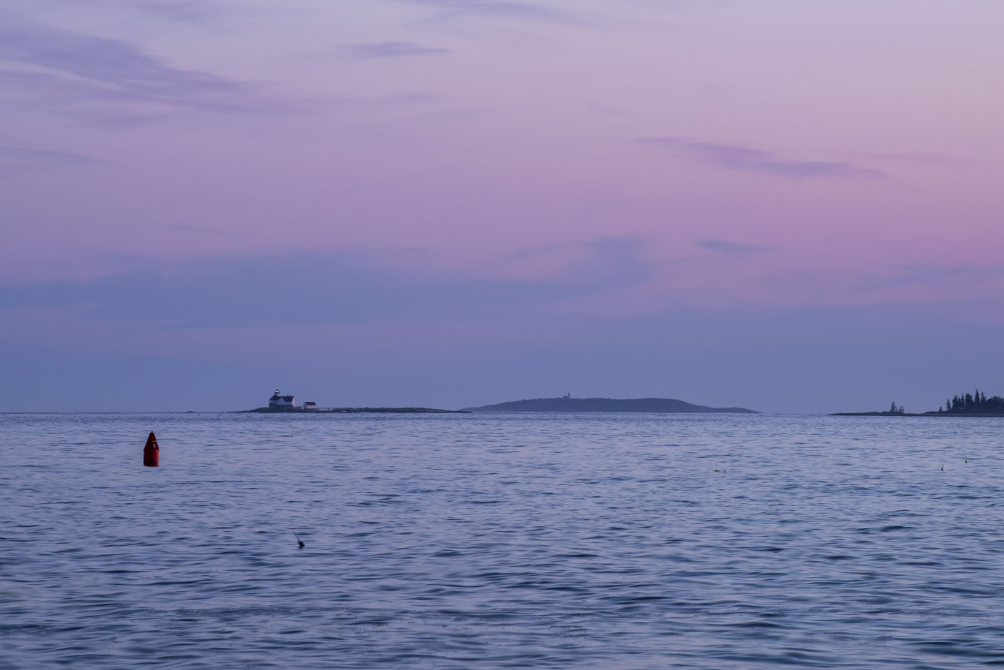 blue and pink colors in the sky before sunset, with Cuckold and Seguin
