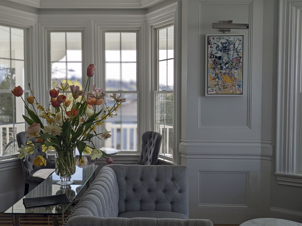 sitting area in Bar One, Topside Inn, Boothbay Harbor, Maine