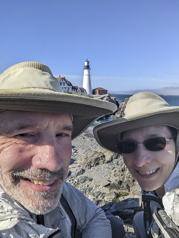 Paul and Anne in front of the Portland Head Light