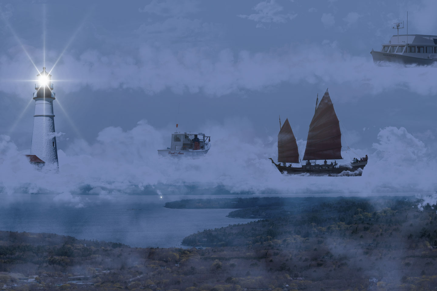 Cloudships, a photoart work of ships sailing the clouds