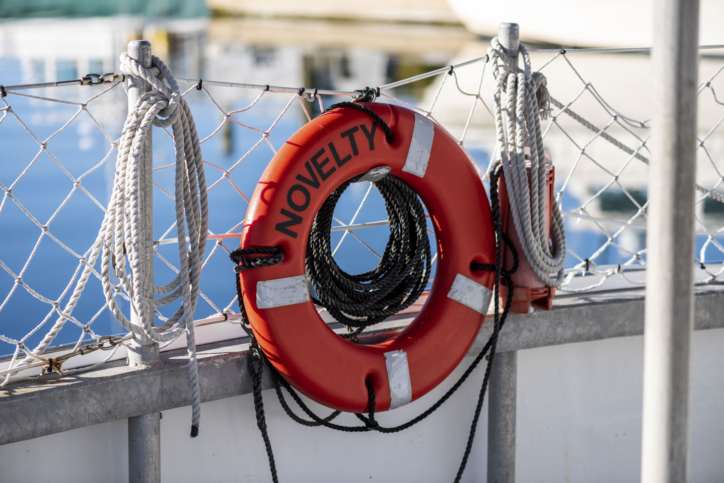 Life ring on the boat Novelty in Boothbay Harbor