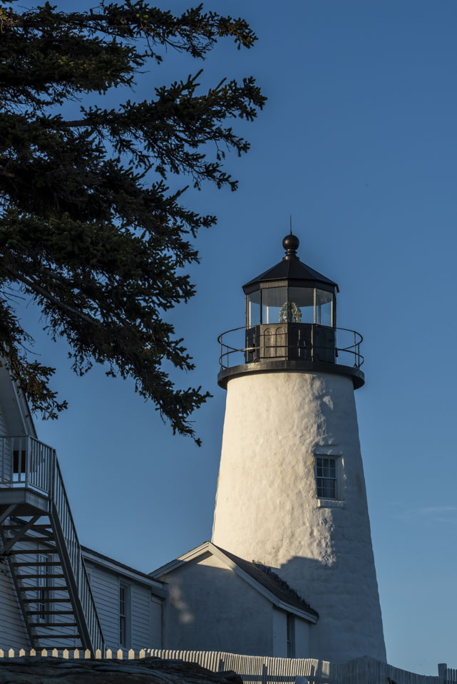 water-facing side of Pemaquid Point Lighthouse