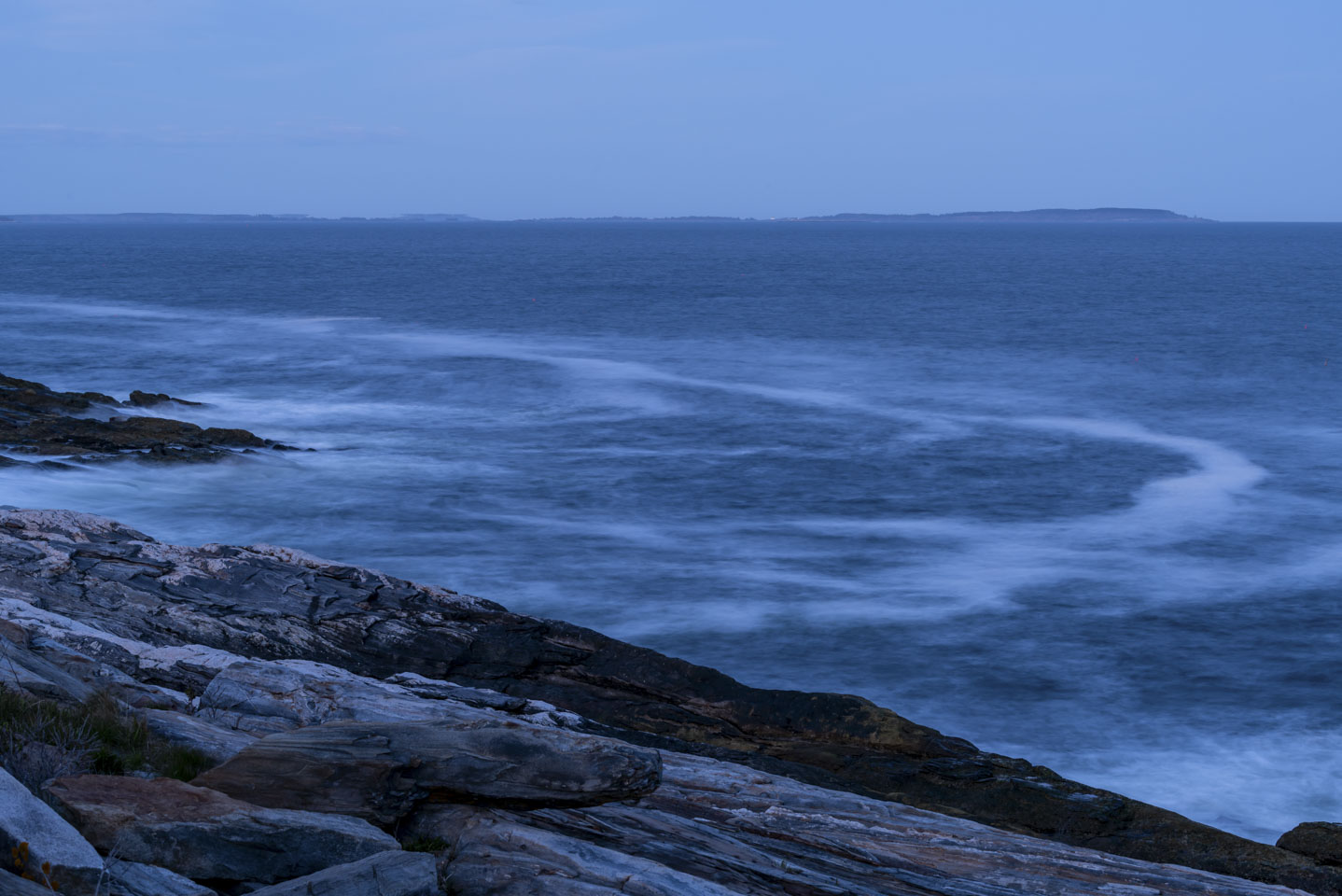 The water at Pemaquid just after sunset and before moonrise