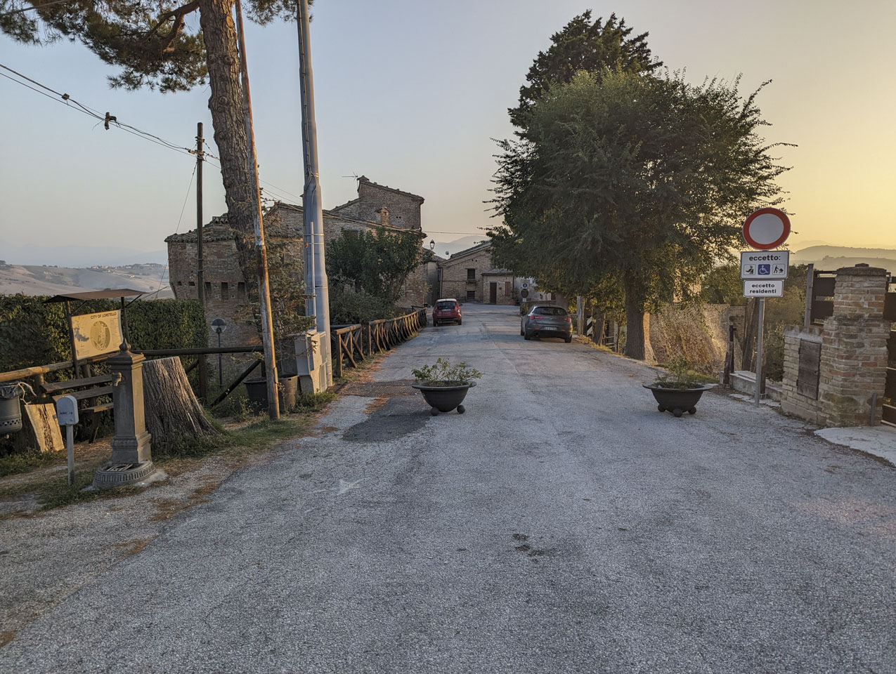 street entrance into the village of Loretello