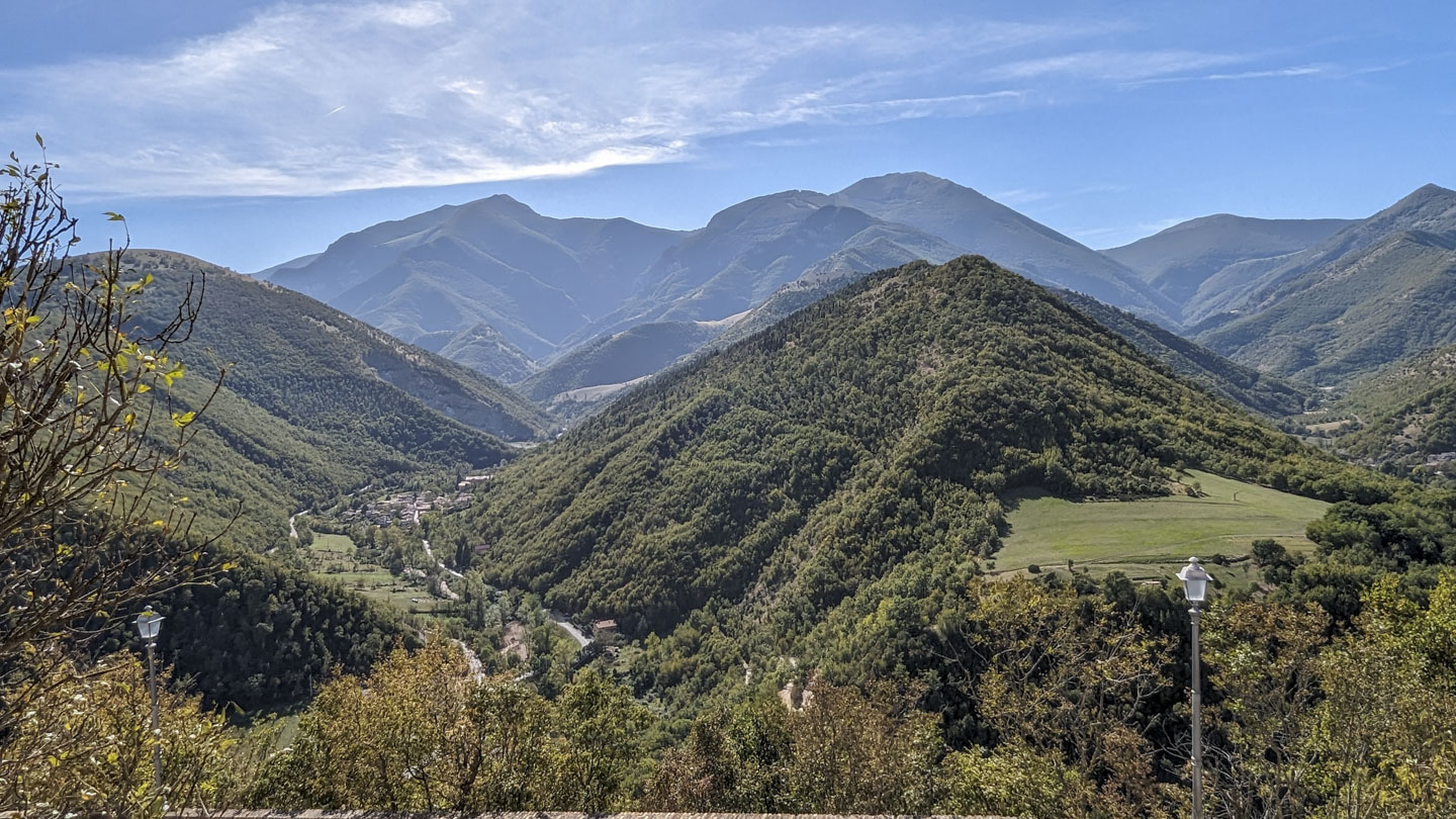 view from Castello di Frontone