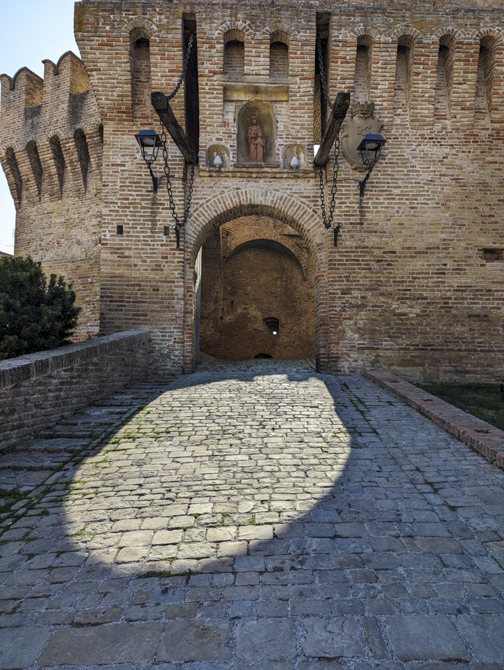The main ramp entrance into Corinaldo