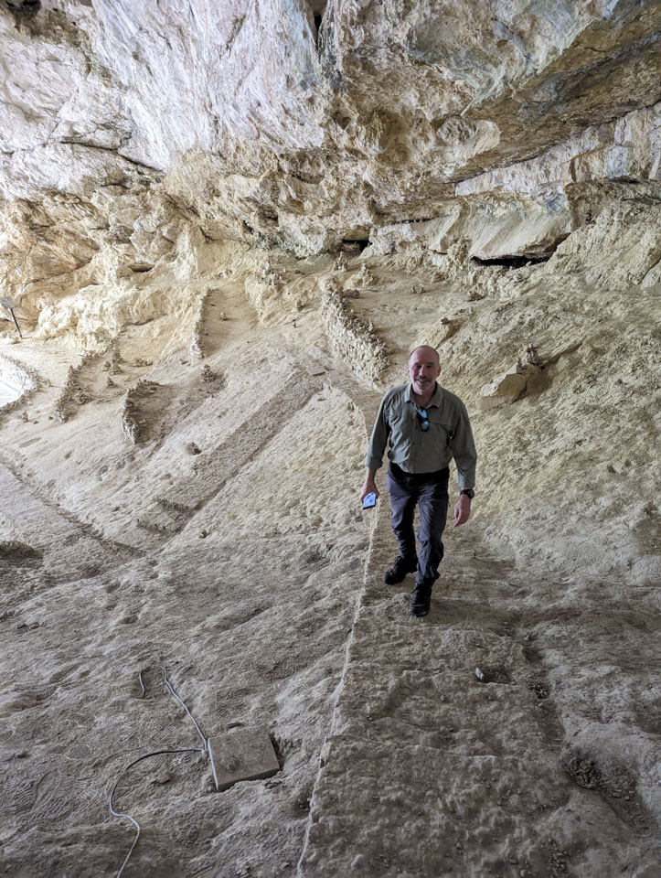 Paul walking on the path