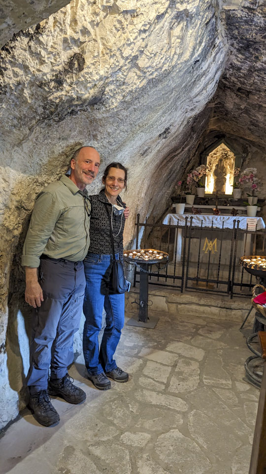 Paul and Anne inside the sanctuary