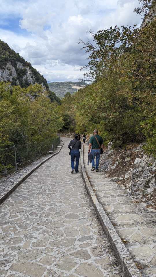 Anne and Francesco walking back down the path.