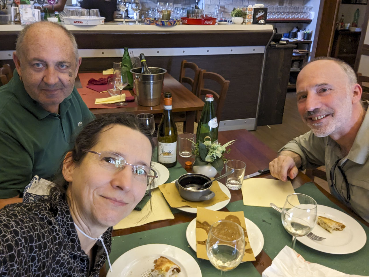 Anne, Francesco, and Paul after lunch