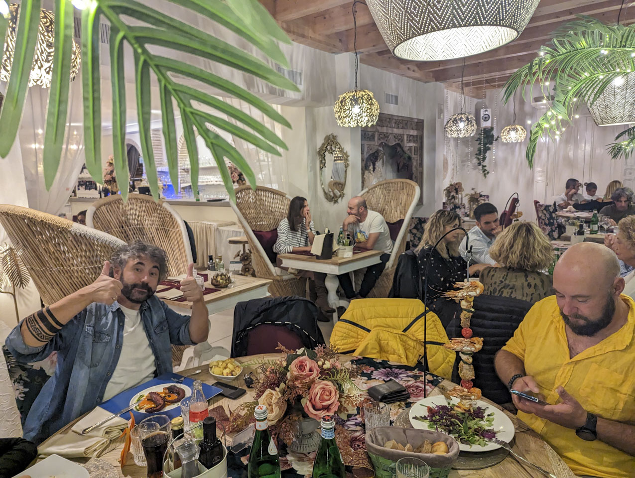 A photo inside the restaurant, with Federico on the left and with Filippo on the right.