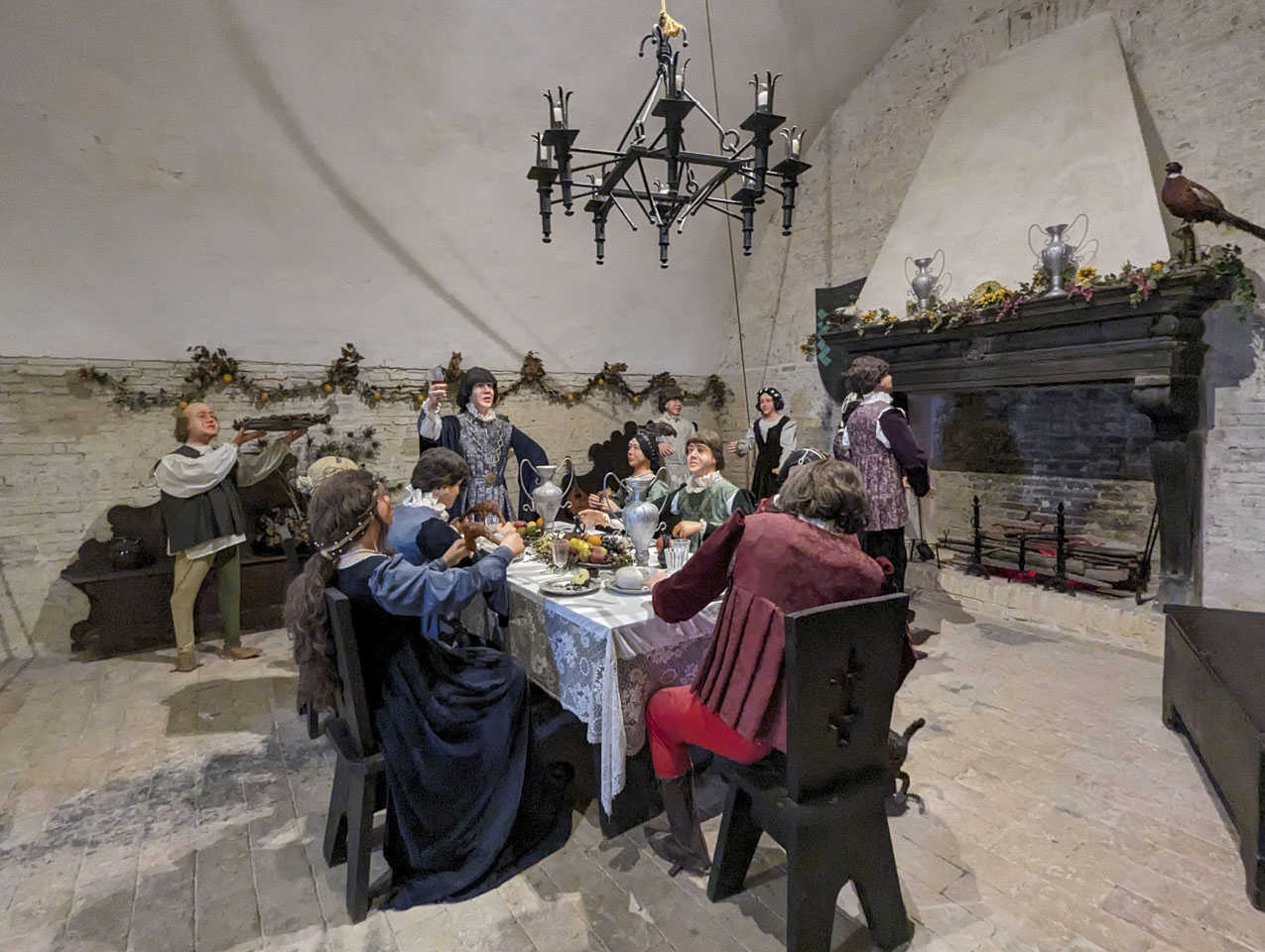 Recreation of feast scene from 1500