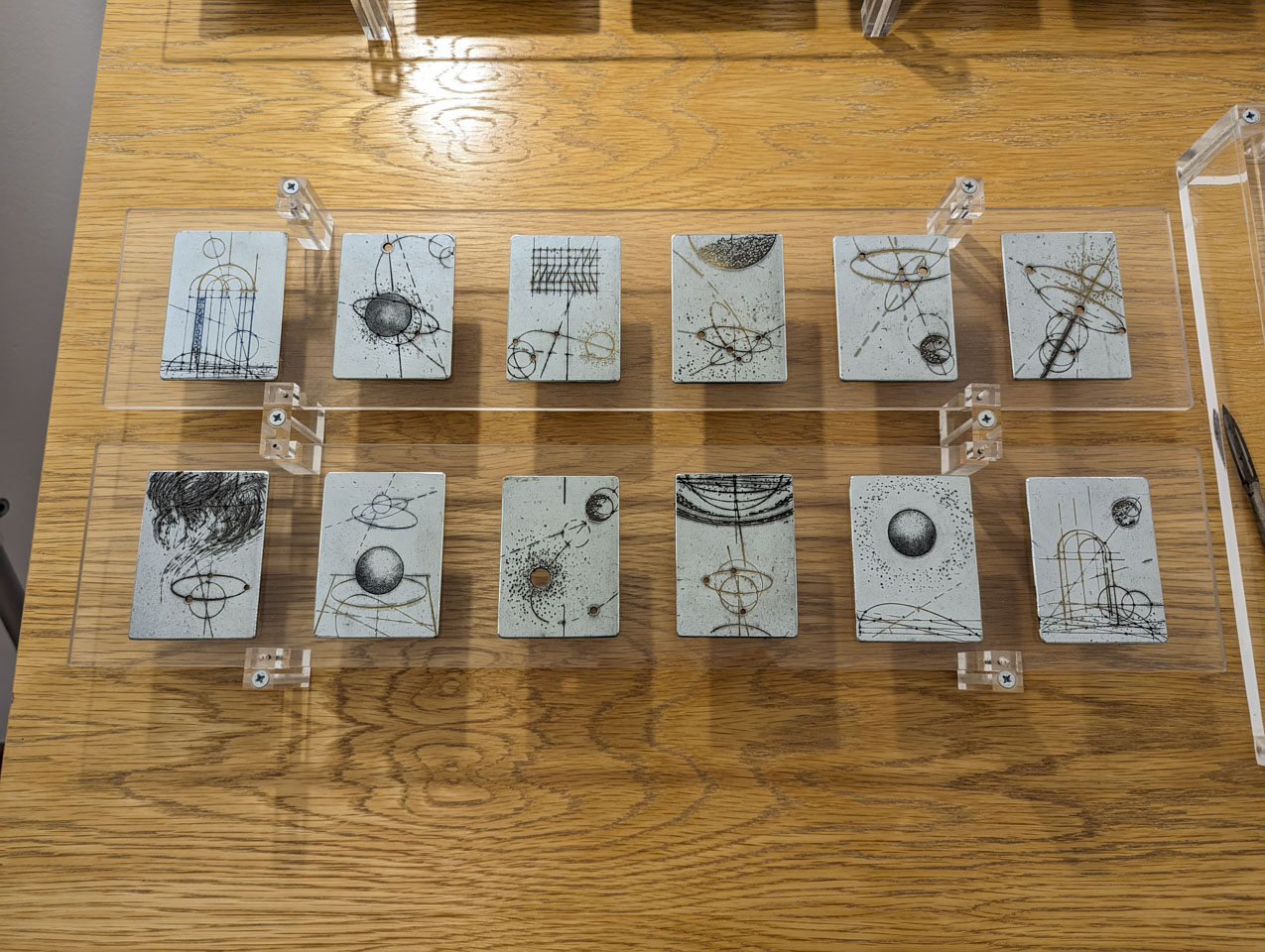 Two rows of little rectangular drawings.