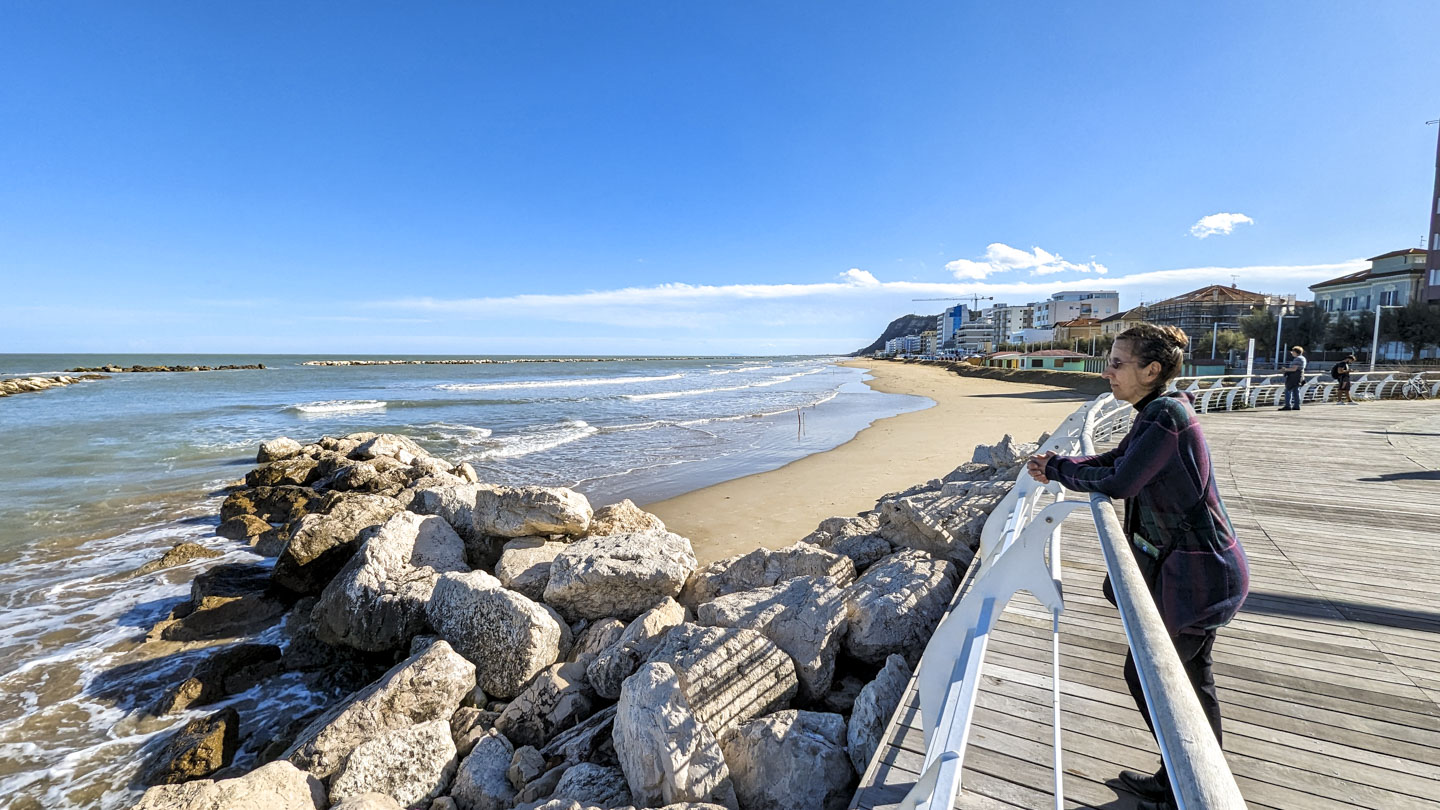 Anne looking out at the Adriatic Sea