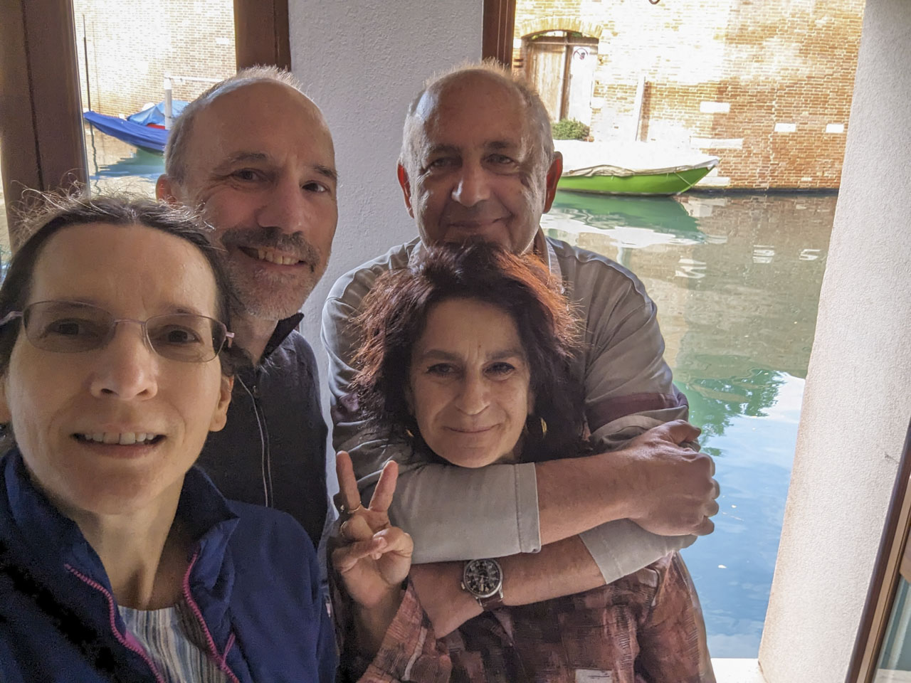 Anne, Paul, Doni, and Francesco in the Venice rental.