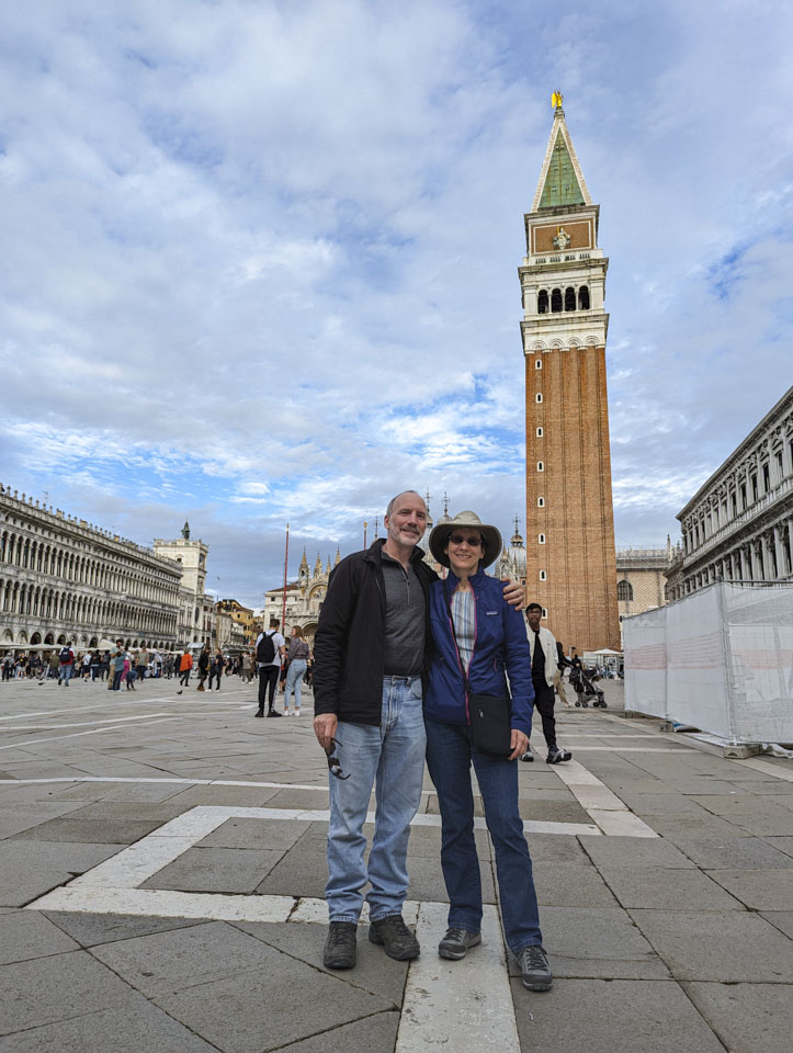 Paun and Anne standing in the Piazza San Marco of Venice