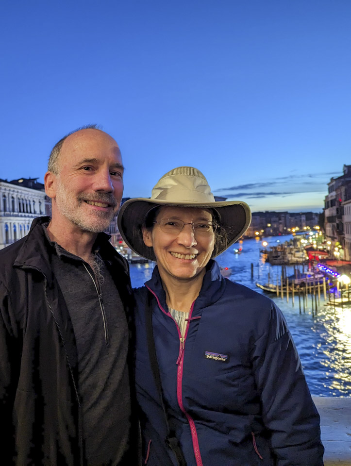 Paul and Anne on the Rialto Bridge in Venice