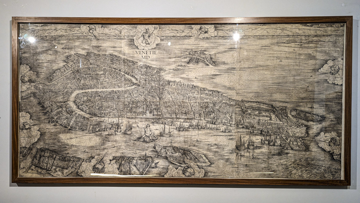 A view of the entire print. It shows Venice with a 3D look. Neptune is shown in the water, and the winds are around the edges.
